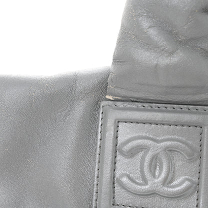 Chanel Metallic Lambskin Quilted Small Coco Cocoon Reversible Tote Light Grey 11 of 23