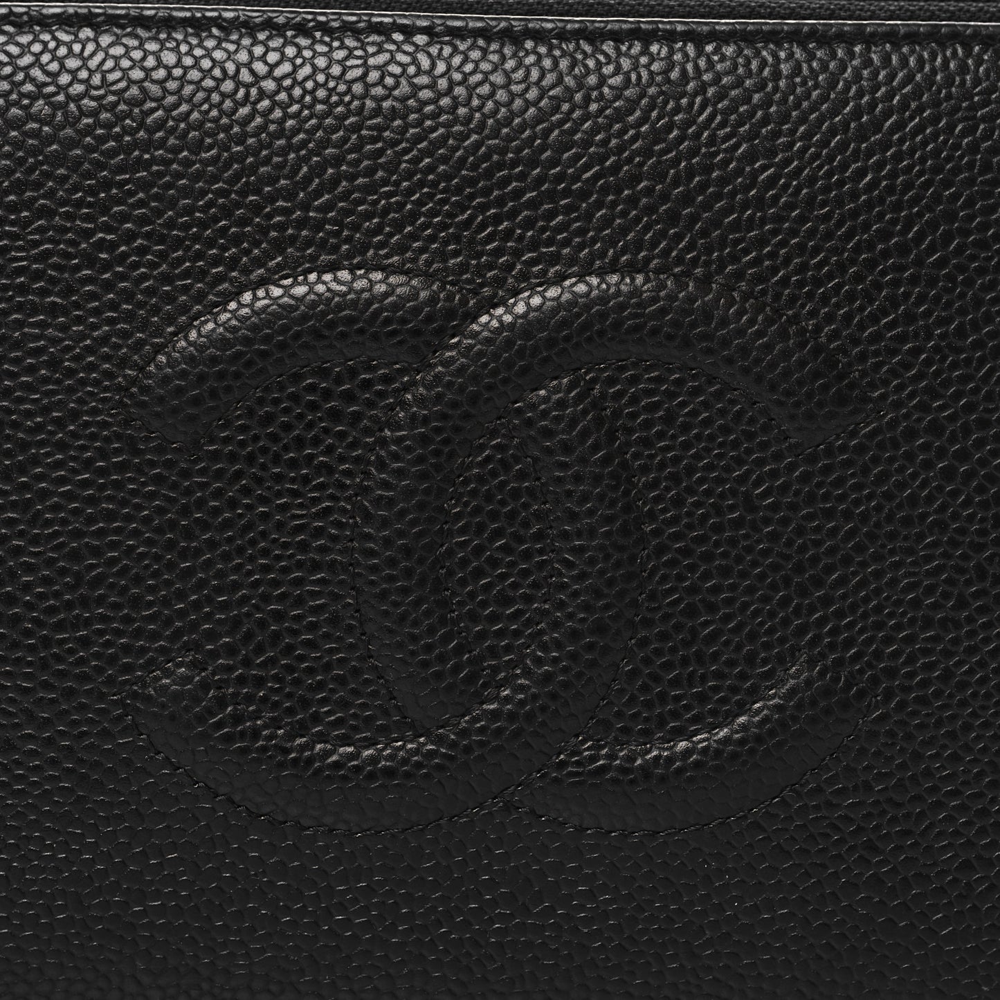 Caviar Large Timeless CC Zip Around Organizer Wallet Black
