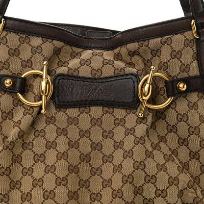 Gucci Monogram Medium Jockey Tote Dark Brown 8 of 14