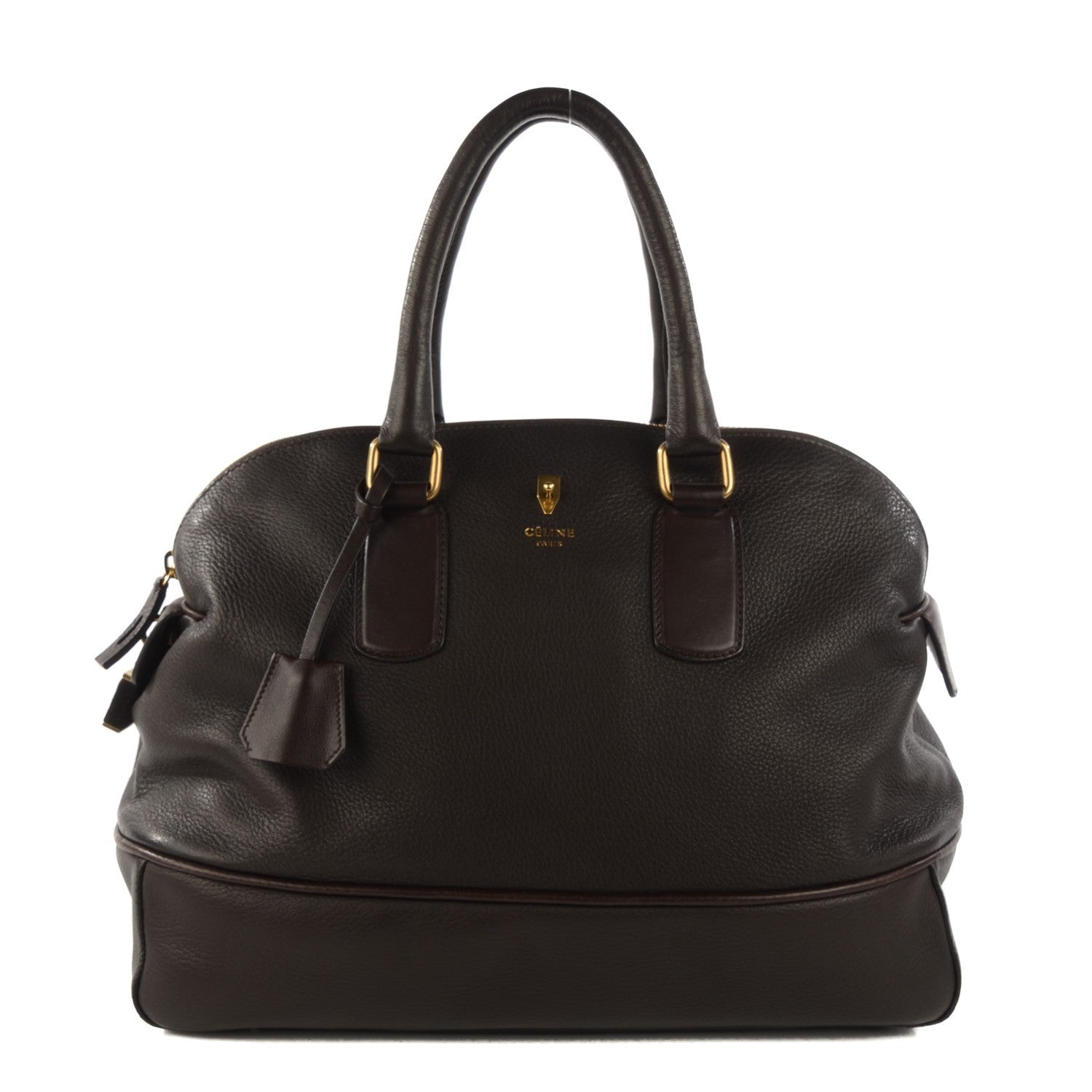 Celine Calfskin Bowler Bag Dark Brown 1 of 7