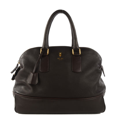 Celine Calfskin Bowler Bag Dark Brown 1 of 7