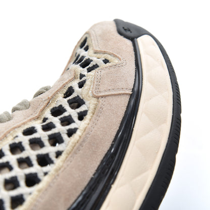 Chanel Suede Calfskin Embroidered CC Sneakers 38 Beige Black 12 of 18