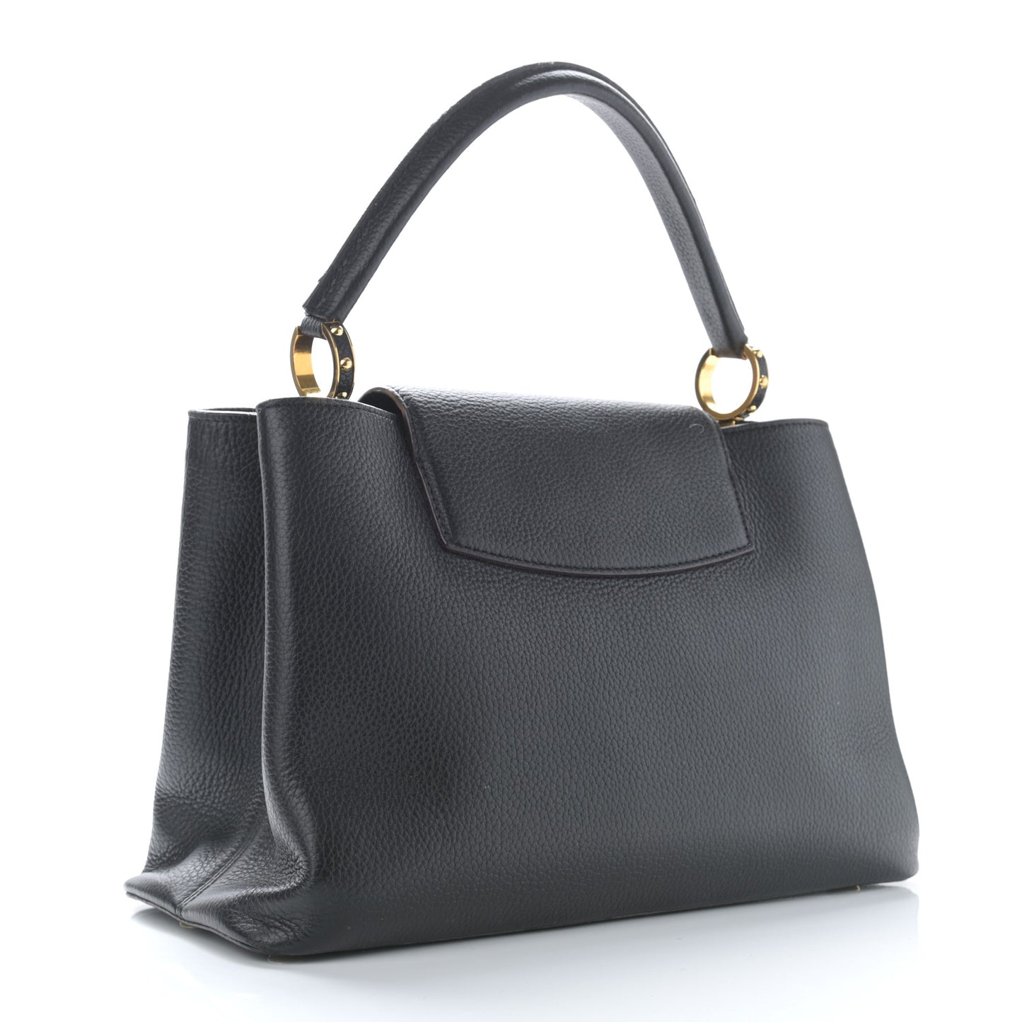 Taurillon Capucines MM Black Fuchsia