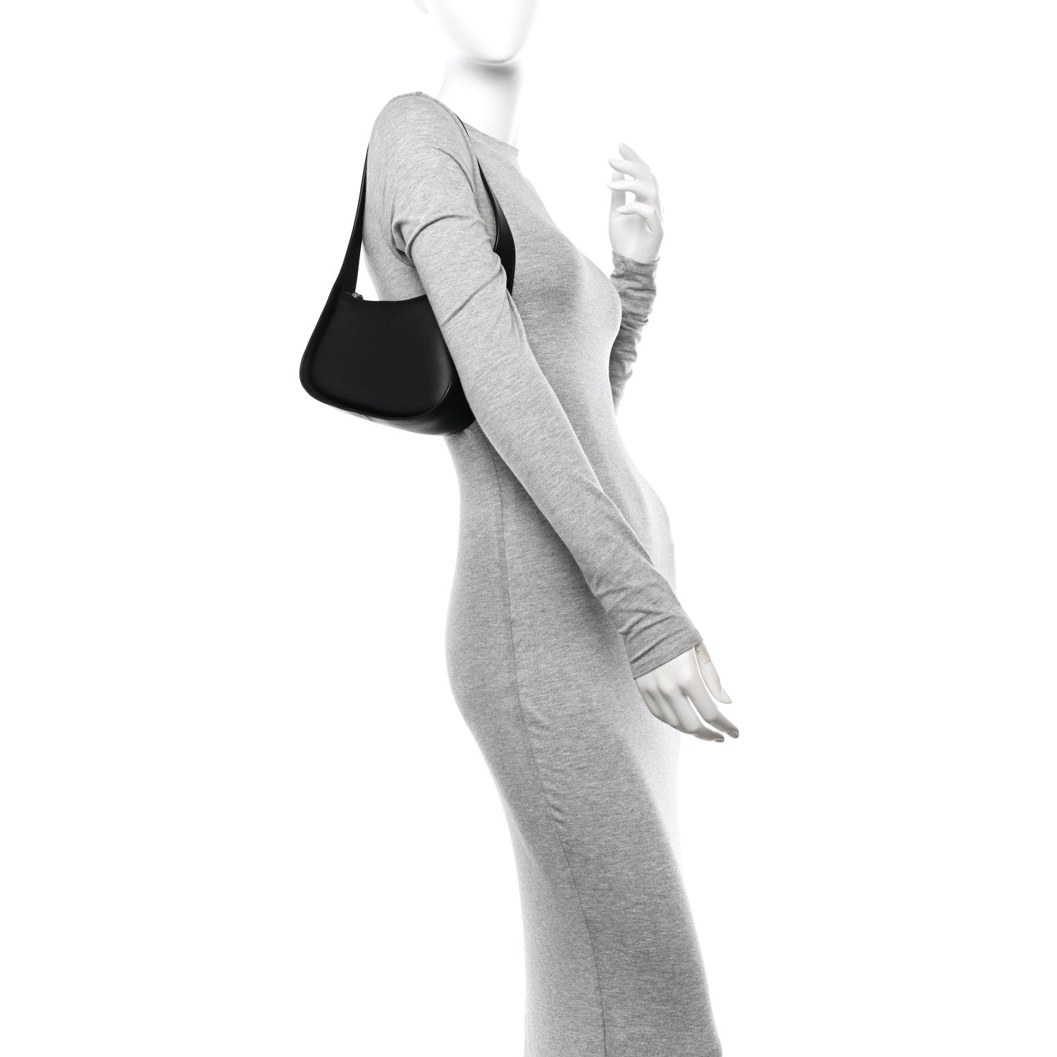 The Row Smooth Calfskin Half Moon Shoulder Bag Black 2 of 9