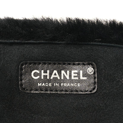 Chanel Shearling Quilted Mademoiselle Flap Black 6 of 9