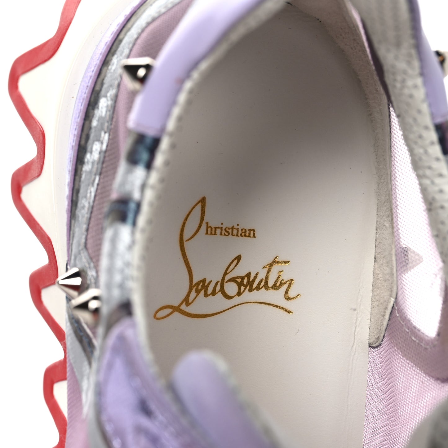 Transparent Mesh Patent Calfskin Sharkina Sneakers 37 Lilac Smoke