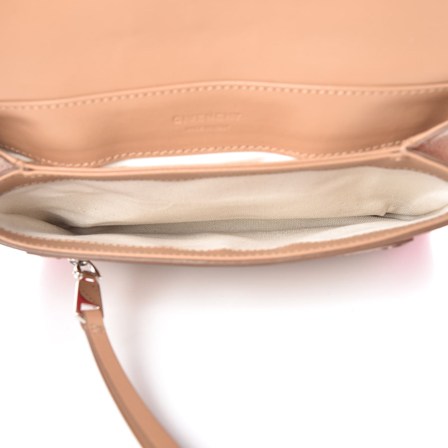 Calfskin Duetto Crossbody Beige Red