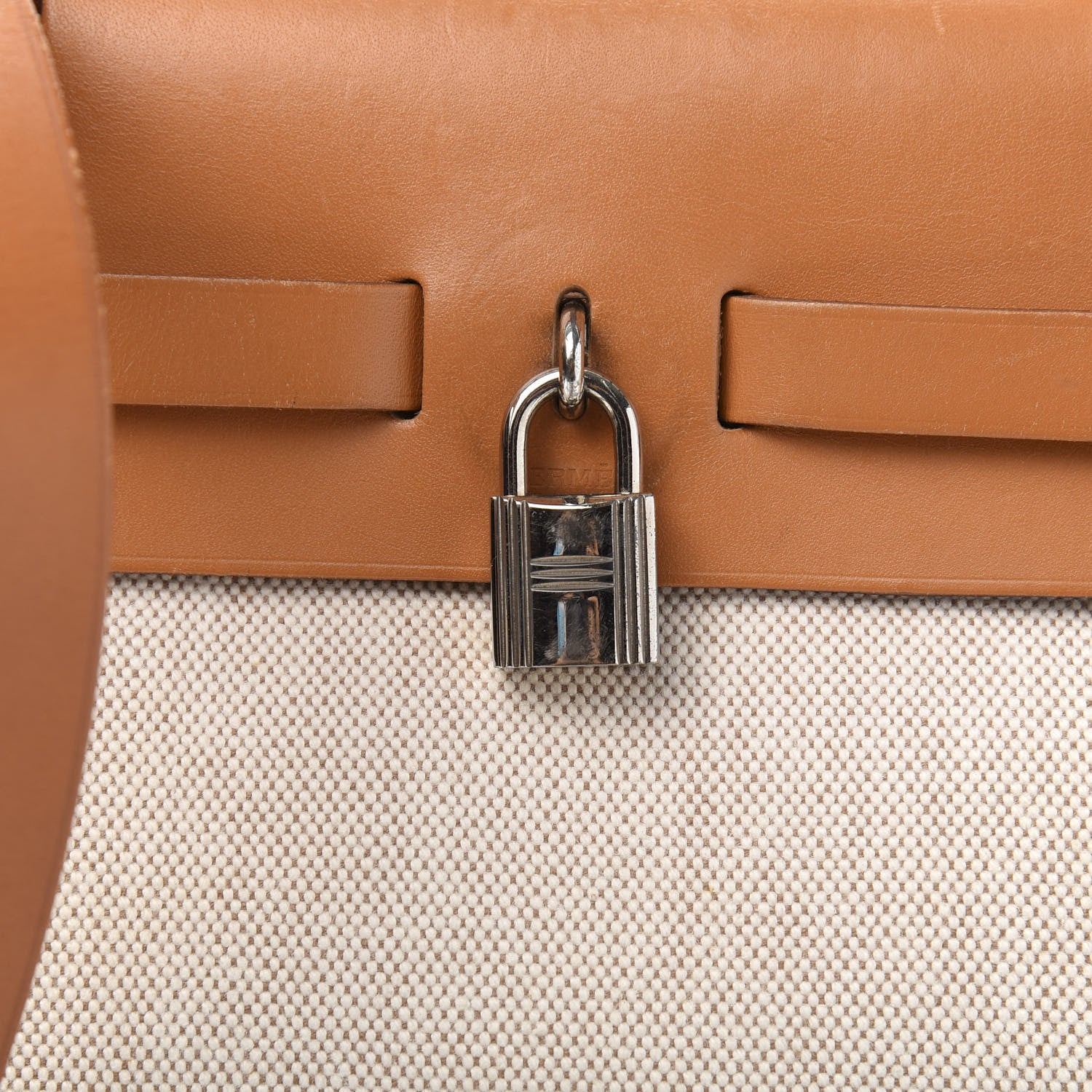 Hermes Toile Vache Calfskin Herbag 30 PM Natural 10 of 16