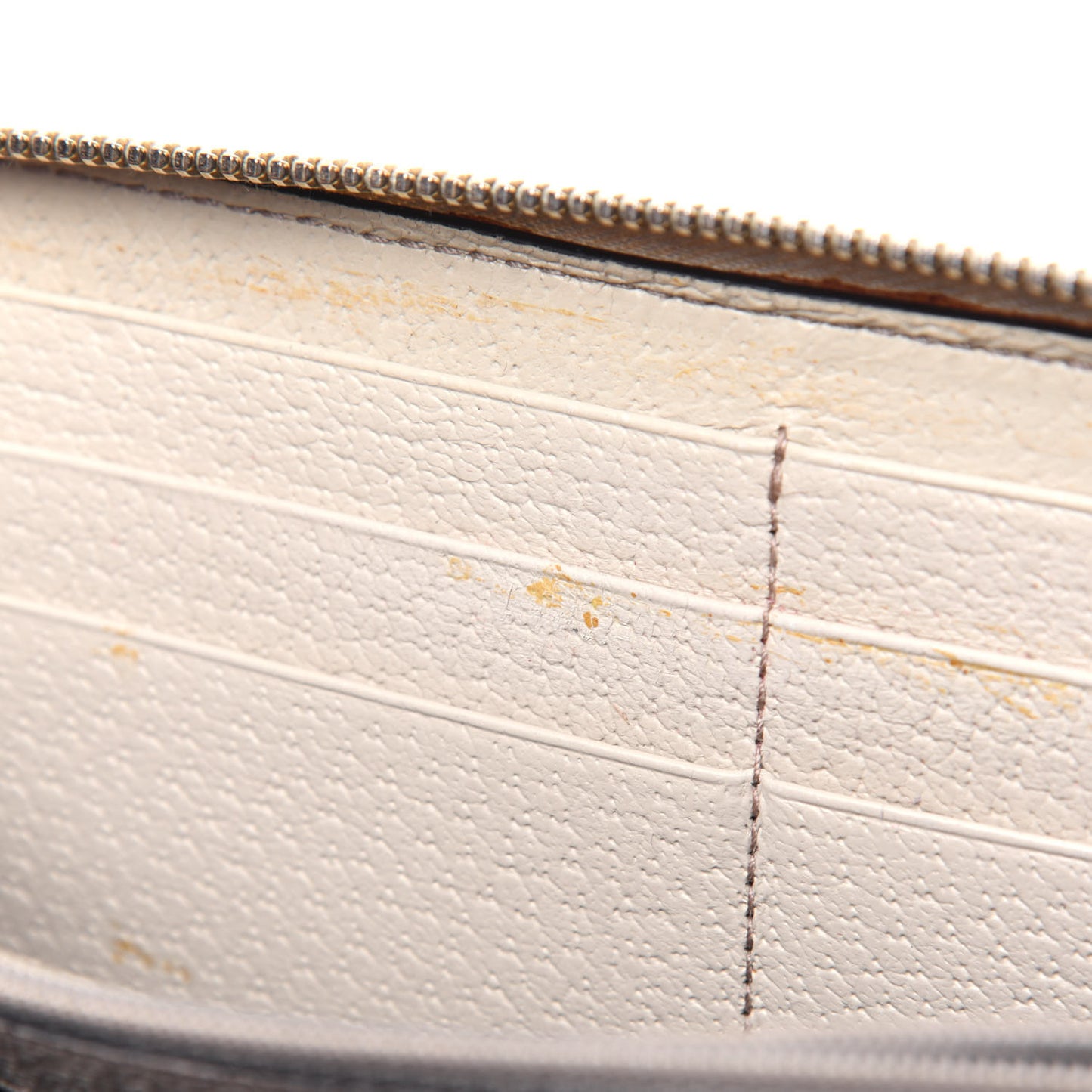 Monogram Metal Bar Zip Around Wallet Beige Ebony Off White