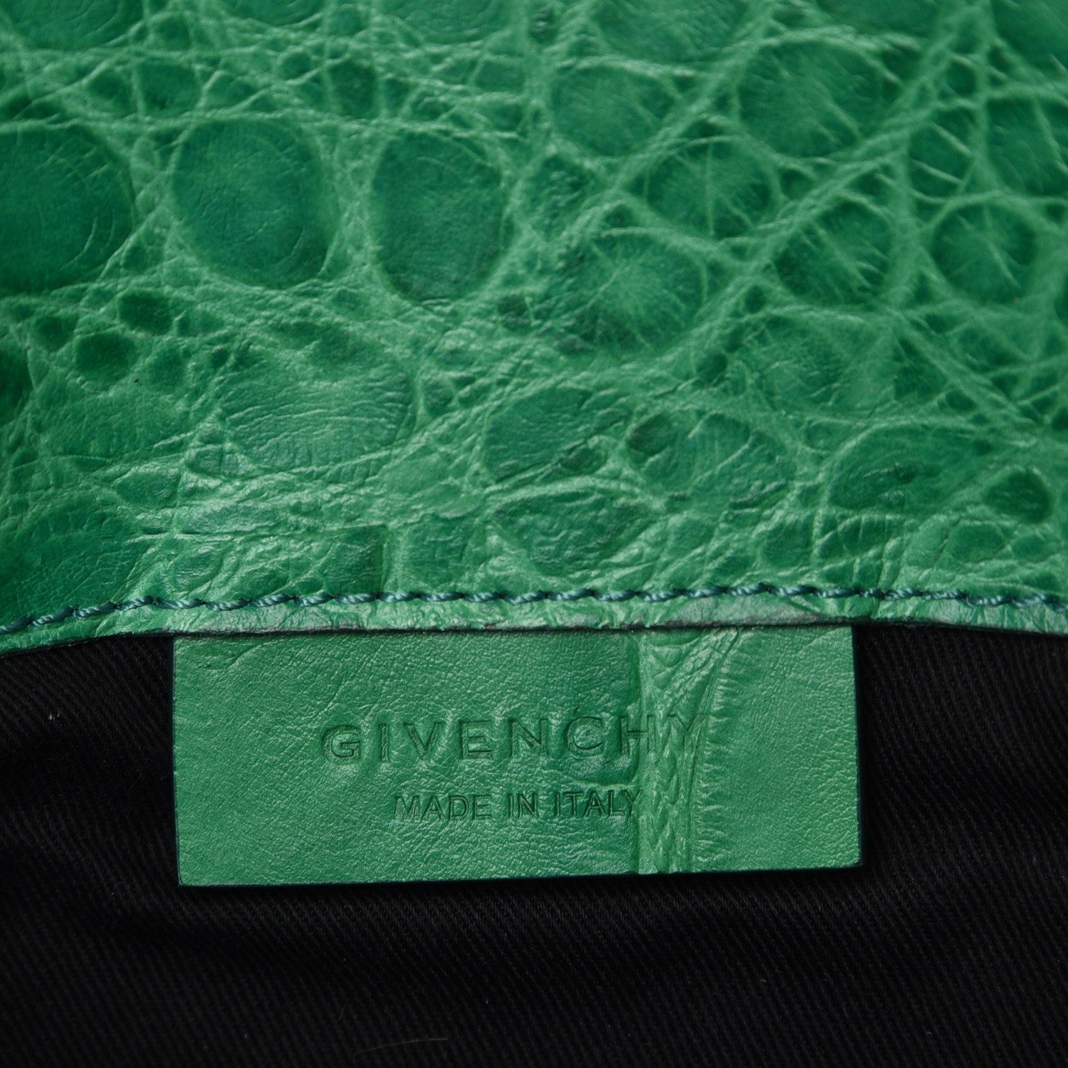 Givenchy Calfskin Crocodile Embossed Medium Antigona Envelope Clutch Emerald 6 of 7