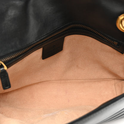 Gucci Calfskin Matelasse Small GG Marmont Shoulder Bag Black 6 of 14