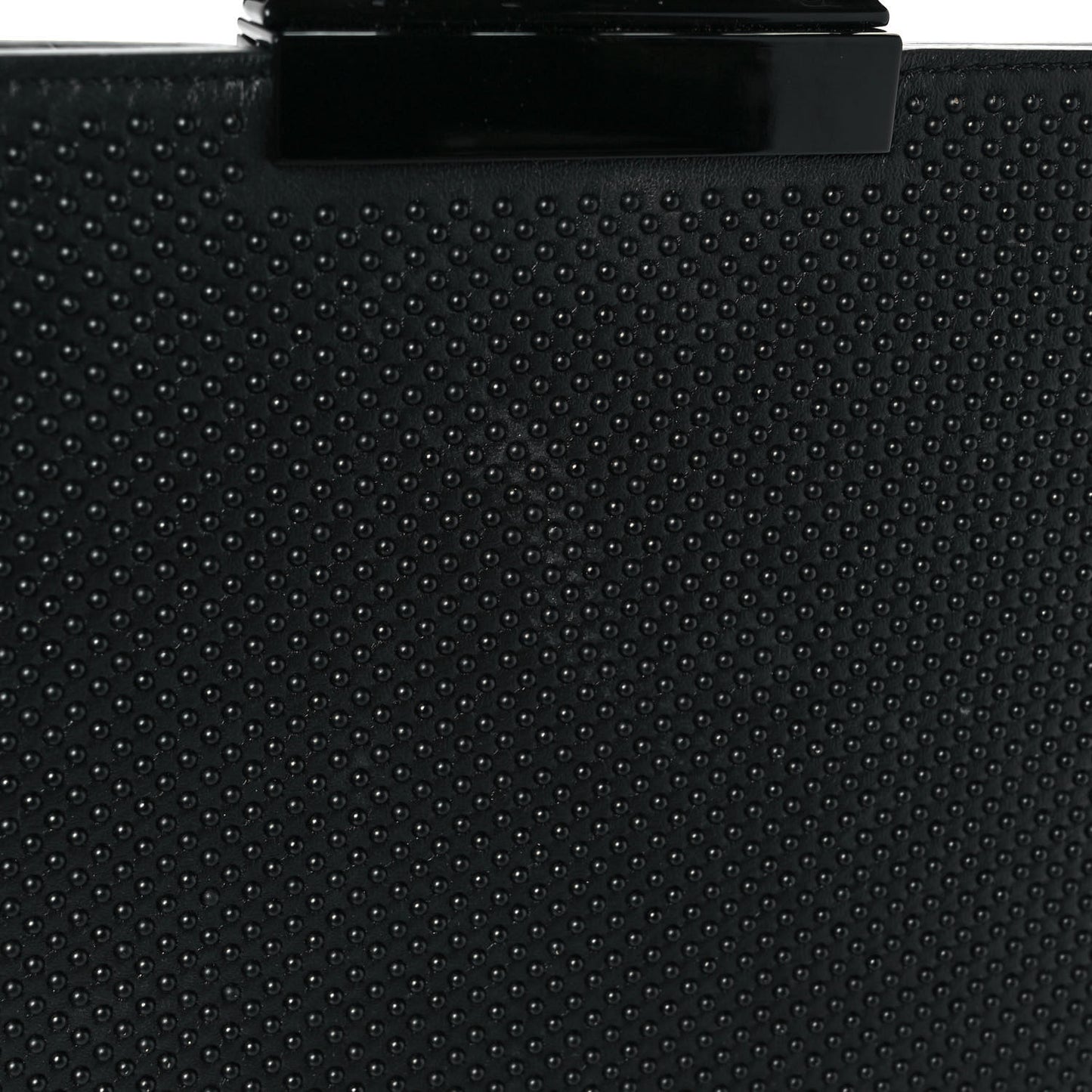 Calfskin Studded Knuckle Flat Clutch Black