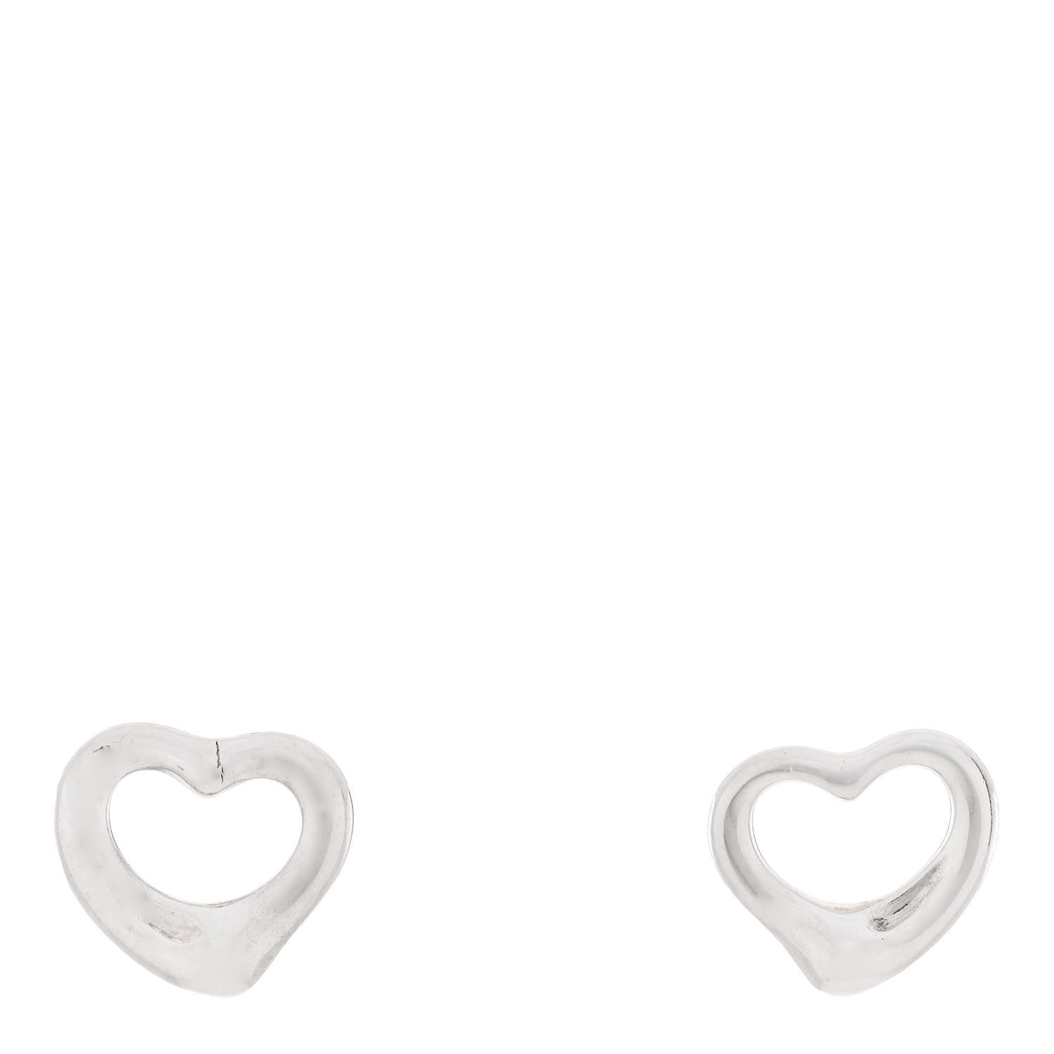 Tiffany Sterling Silver 11mm Elsa Peretti Open Heart Earrings 1 of 6