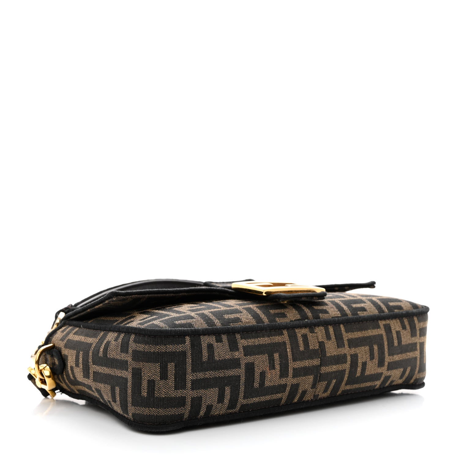 Fendi Fabric Jacquard FF 1974 Medium Baguette Tobacco Moro Black 4 of 15