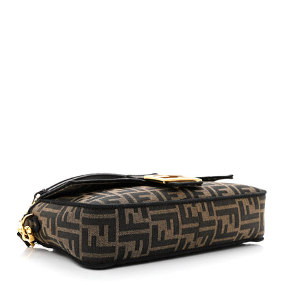 Fendi Fabric Jacquard FF 1974 Medium Baguette Tobacco Moro Black 4 of 15