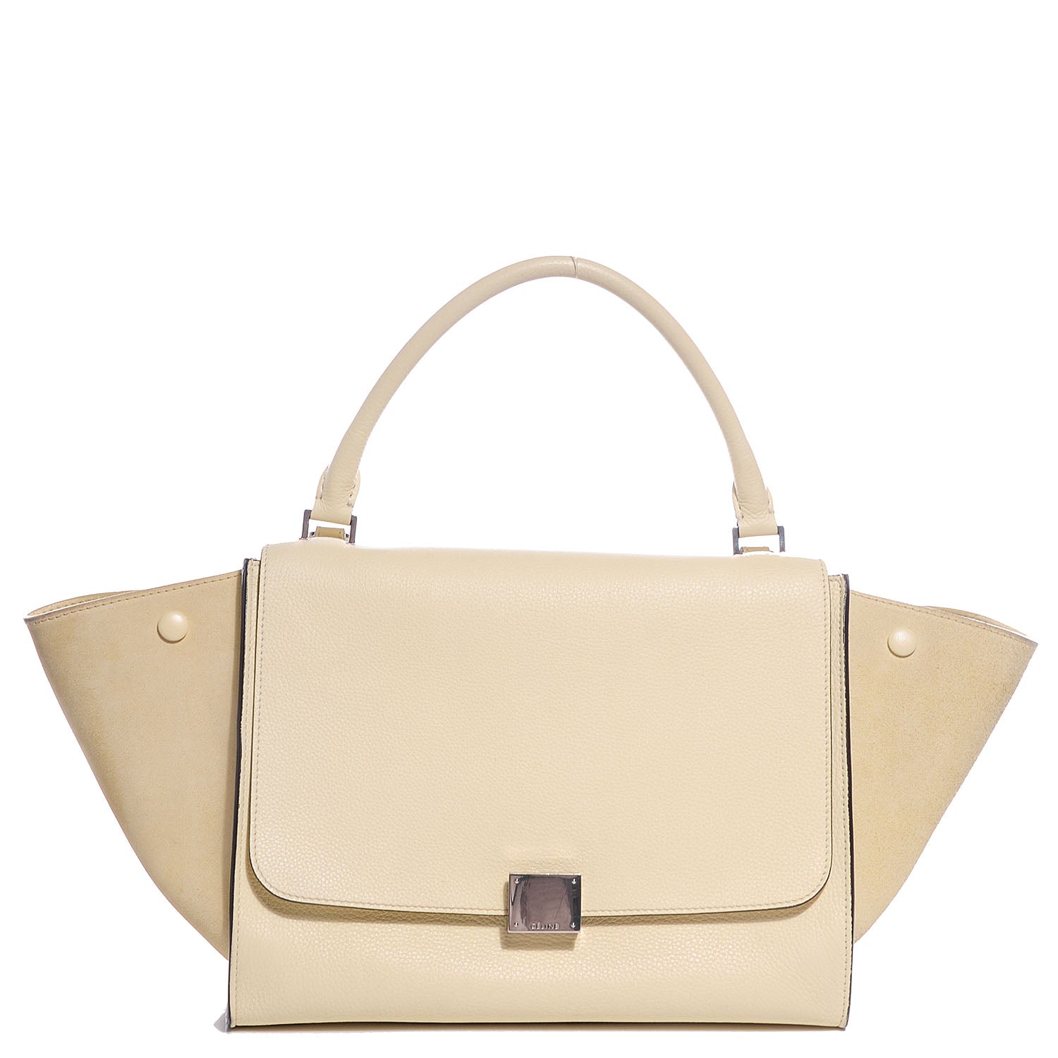 Celine Drummed Calfskin Suede Medium Trapeze Butter 1 of 8