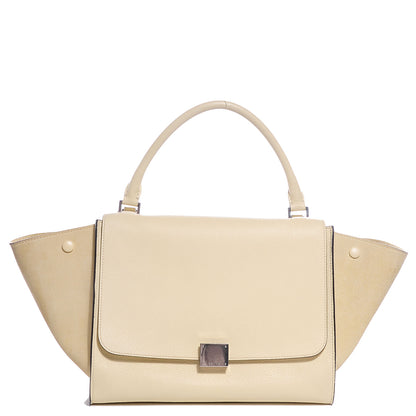 Celine Drummed Calfskin Suede Medium Trapeze Butter 1 of 8