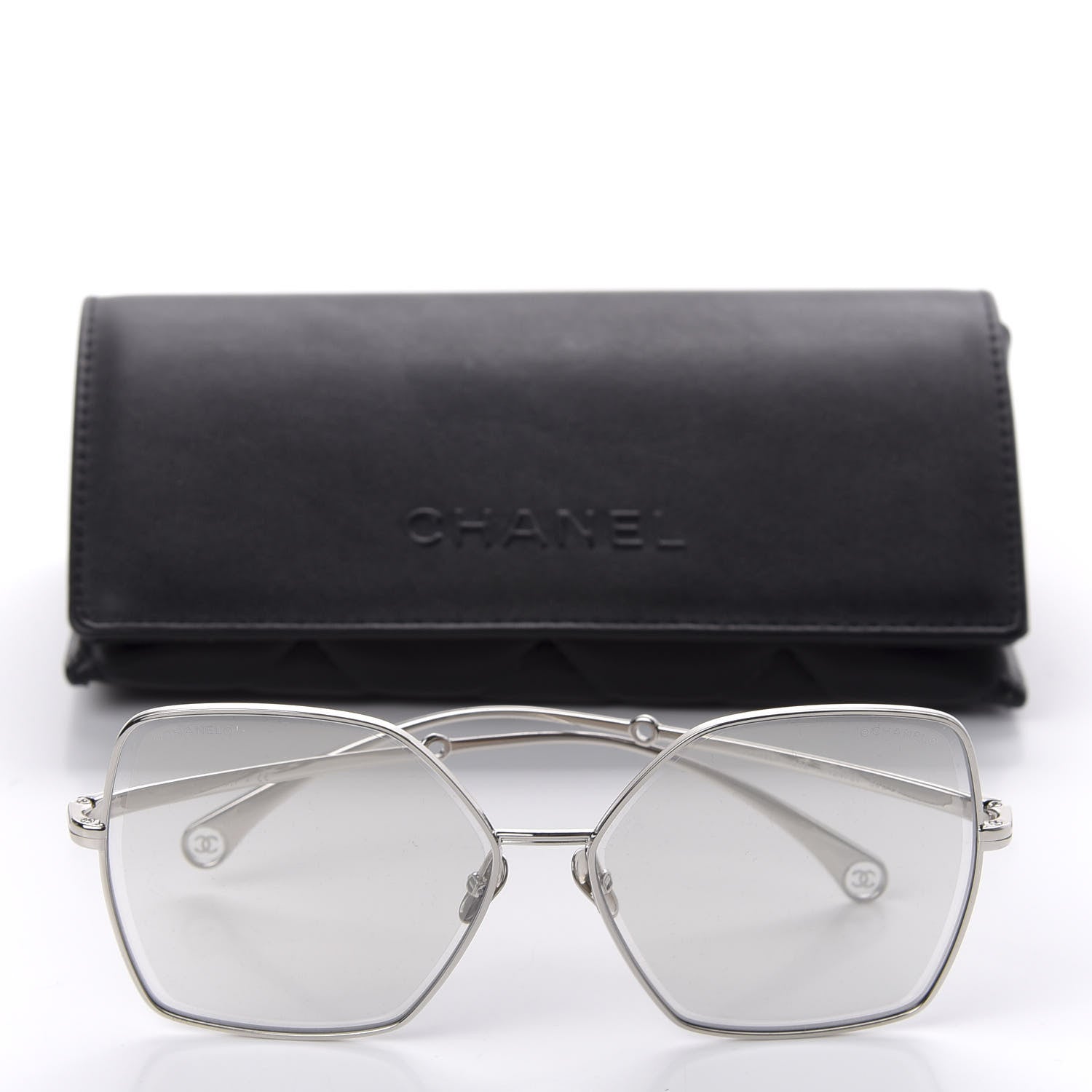 Chanel Butterfly Removable Pearl Chain Sunglasses 4262 Silver 10 of 10