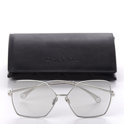 Chanel Butterfly Removable Pearl Chain Sunglasses 4262 Silver 10 of 10