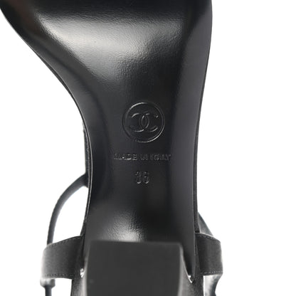 Chanel Satin Crystal CC Star Sandals 36 Black 7 of 8