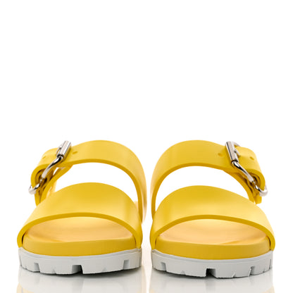 Prada EVA Rubber Double Strap 20mm Fussbett Sandals 37 Sole 2 of 9
