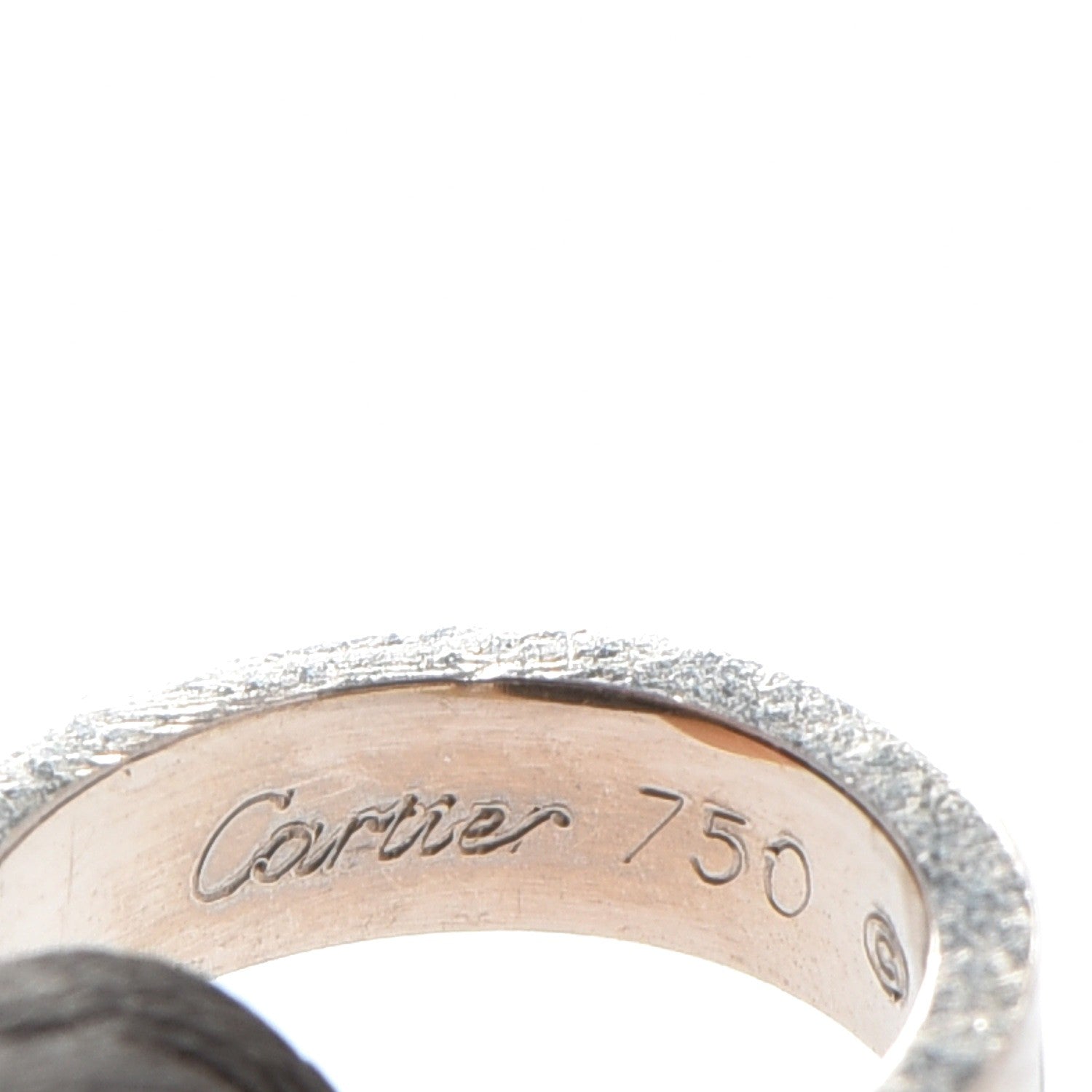 Cartier 18K White Gold Charity LOVE Adjustable Cord Bracelet Black 5 of 8