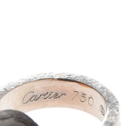 Cartier 18K White Gold Charity LOVE Adjustable Cord Bracelet Black 5 of 8
