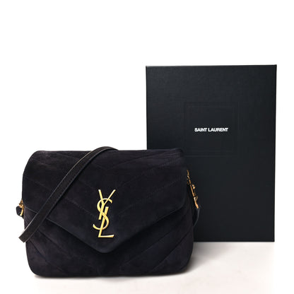 Saint Laurent Suede Toy Loulou Shoulder Bag Deep Marine 13 of 13
