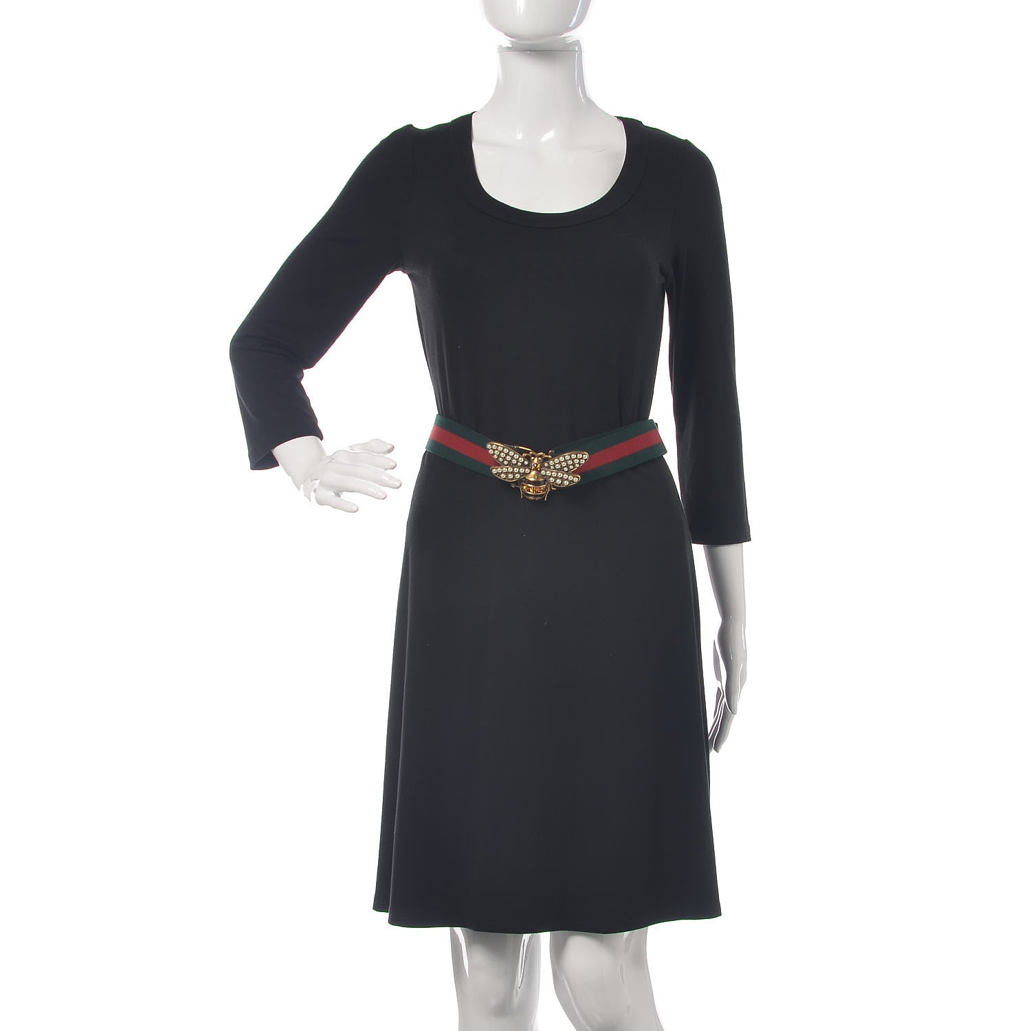 Gucci Web Queen Margaret Bee Belt 85 34 Red Green 2 of 6