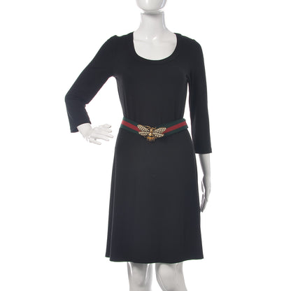 Gucci Web Queen Margaret Bee Belt 85 34 Red Green 2 of 6
