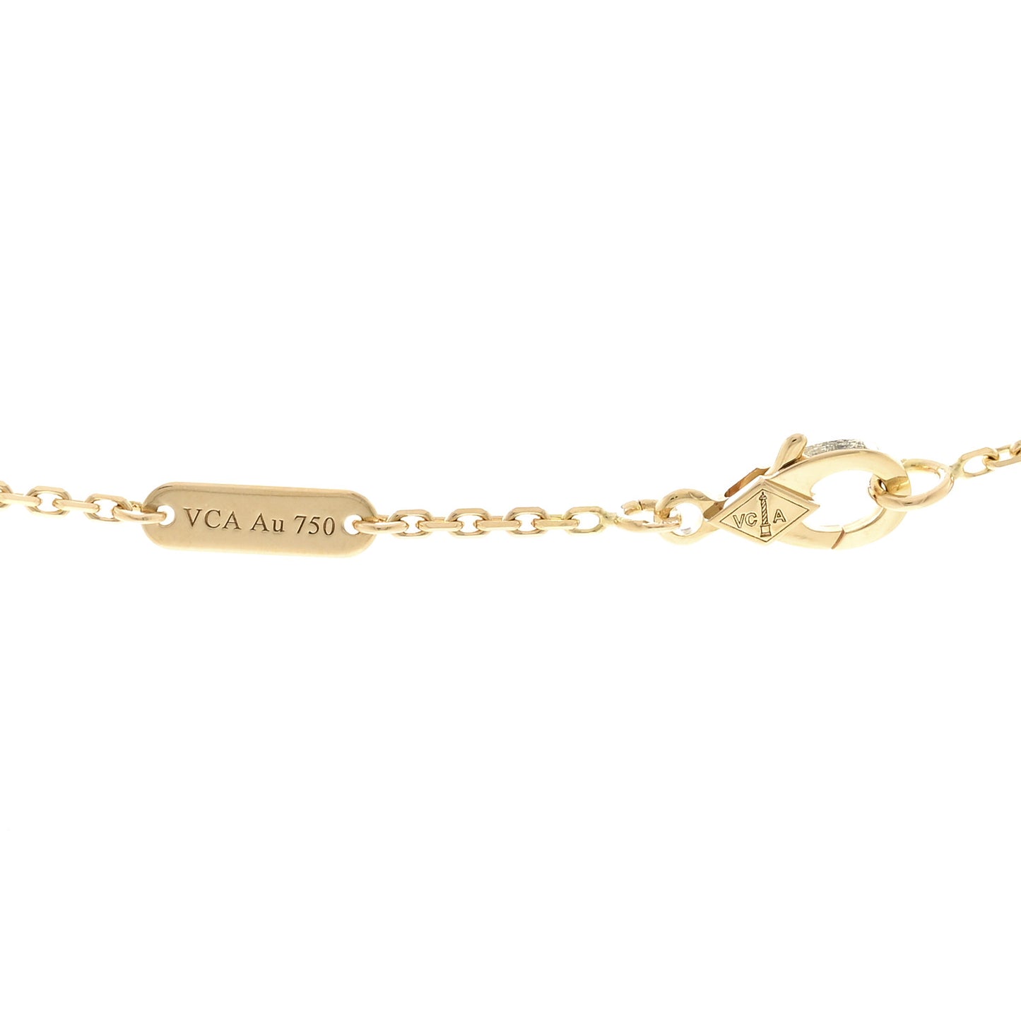18K Yellow Gold Carnelian Vintage Alhambra Pendant Necklace