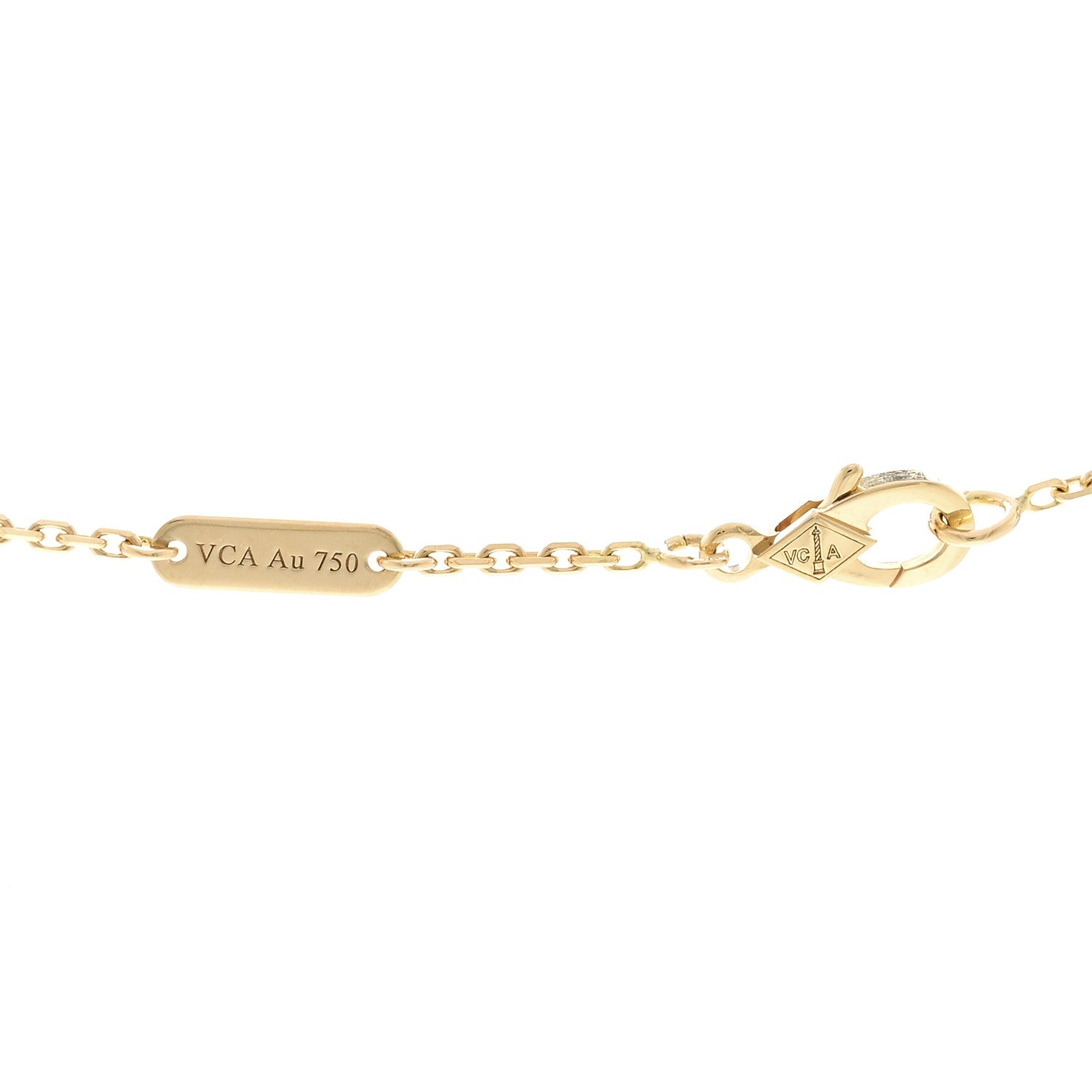 Van Cleef & Arpels 18K Yellow Gold Carnelian Vintage Alhambra Pendant Necklace 4 of 6