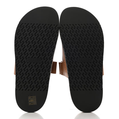 Hermes Calfskin Mens Chypre Sandals 42 Gold 5 of 10
