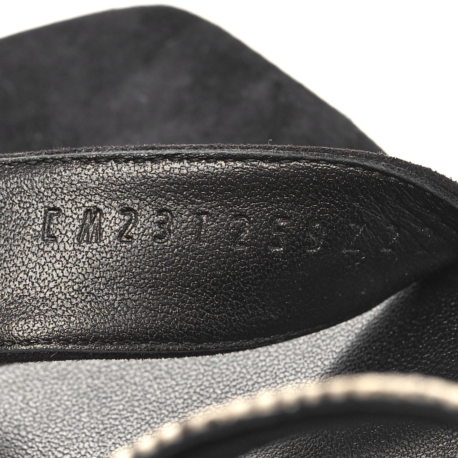 Hermes Suede Goatskin Lizard Glamour 95 Sandals 38.5 Black Ombre 6 of 8