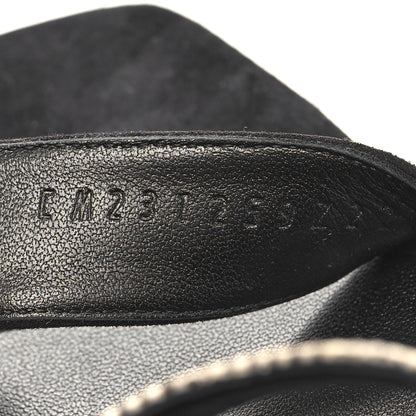Hermes Suede Goatskin Lizard Glamour 95 Sandals 38.5 Black Ombre 6 of 8
