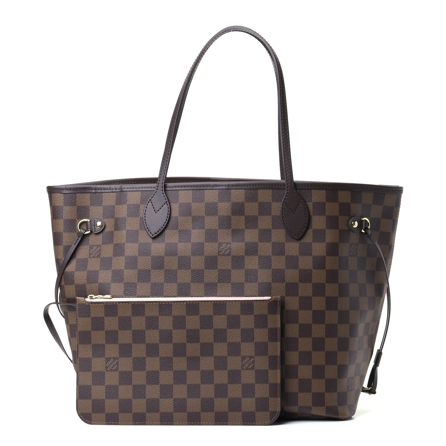Louis Vuitton Damier Ebene Neo Neverfull MM Rose Ballerine 1 of 4