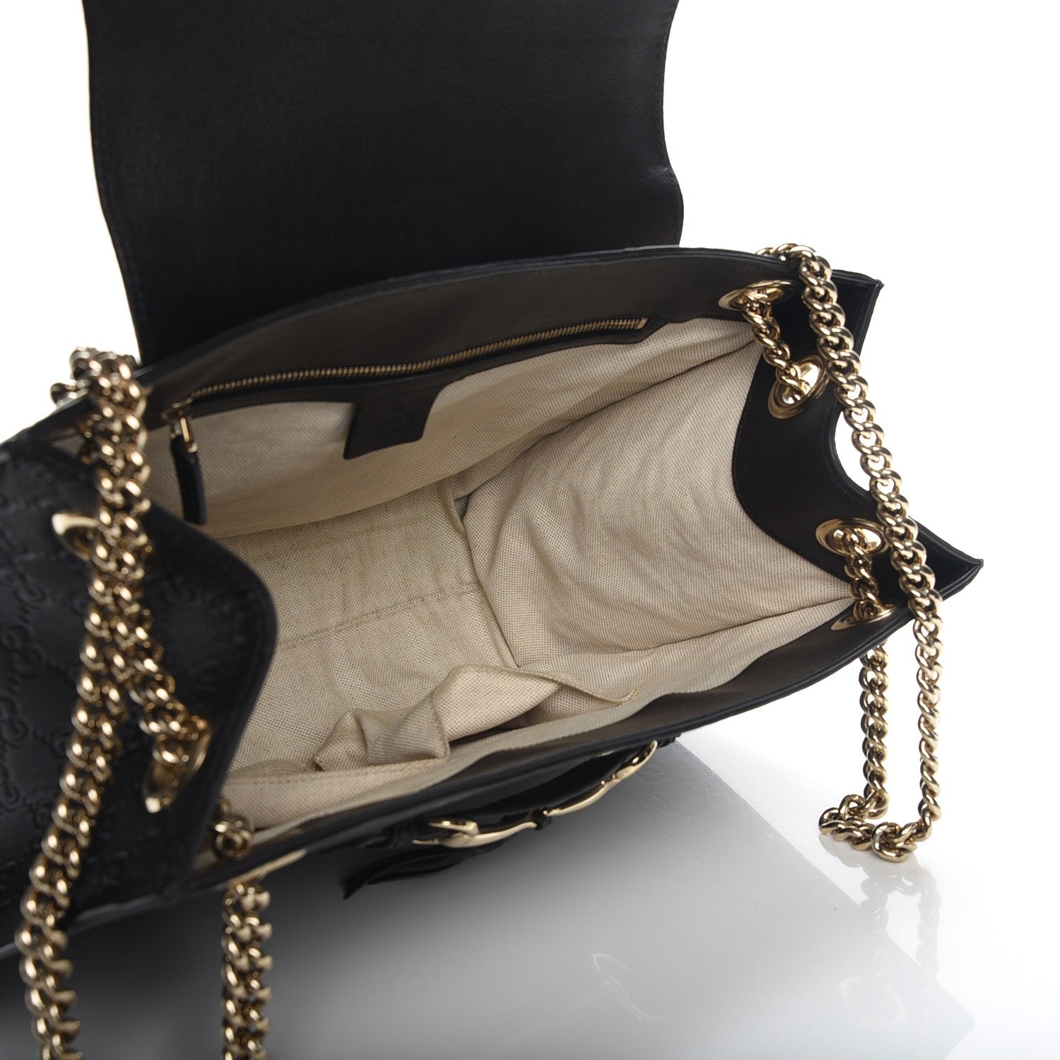 Gucci Guccissima Large Emily Chain Shoulder Bag Black 5 of 7
