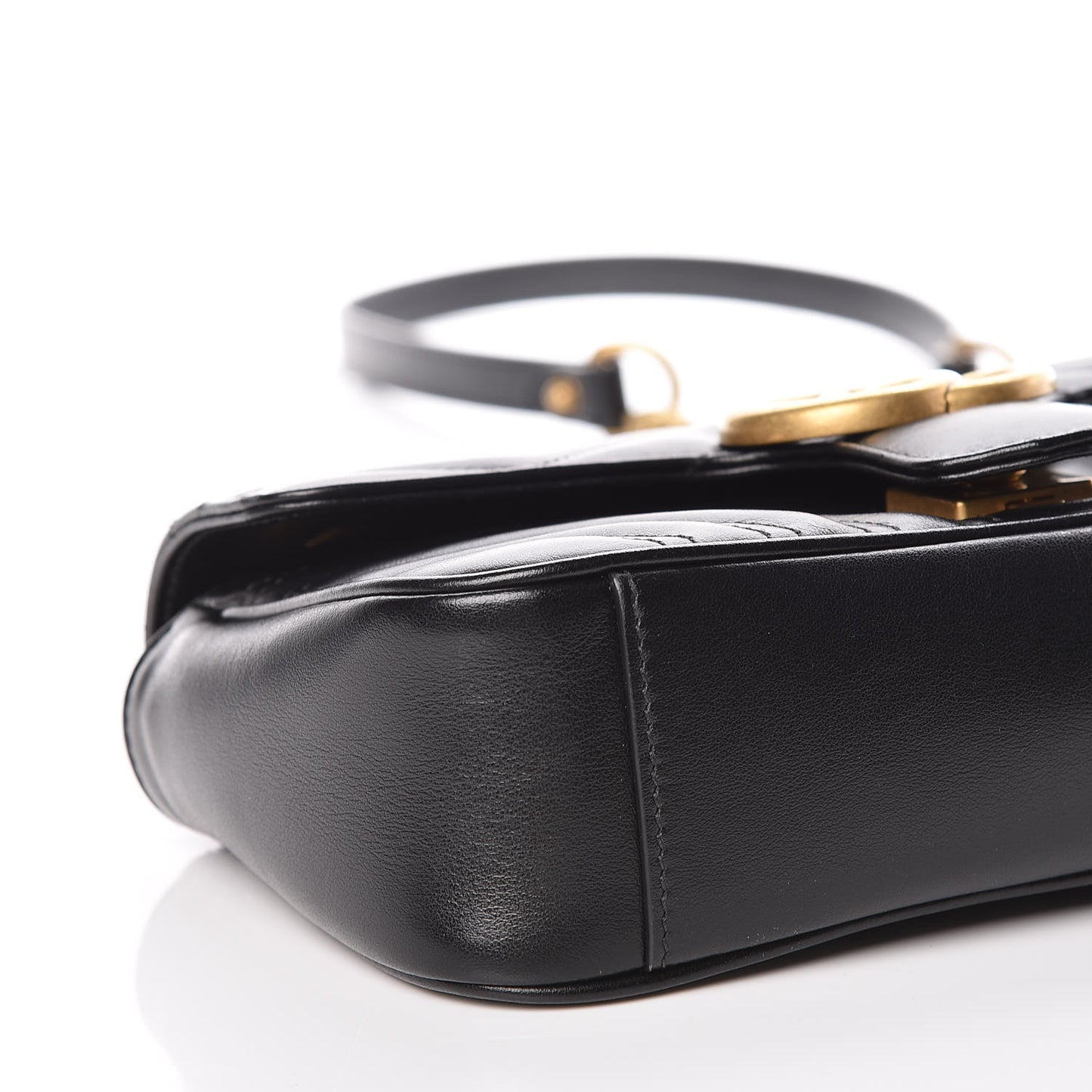 Calfskin Matelasse Mini GG Marmont Shoulder Bag Black