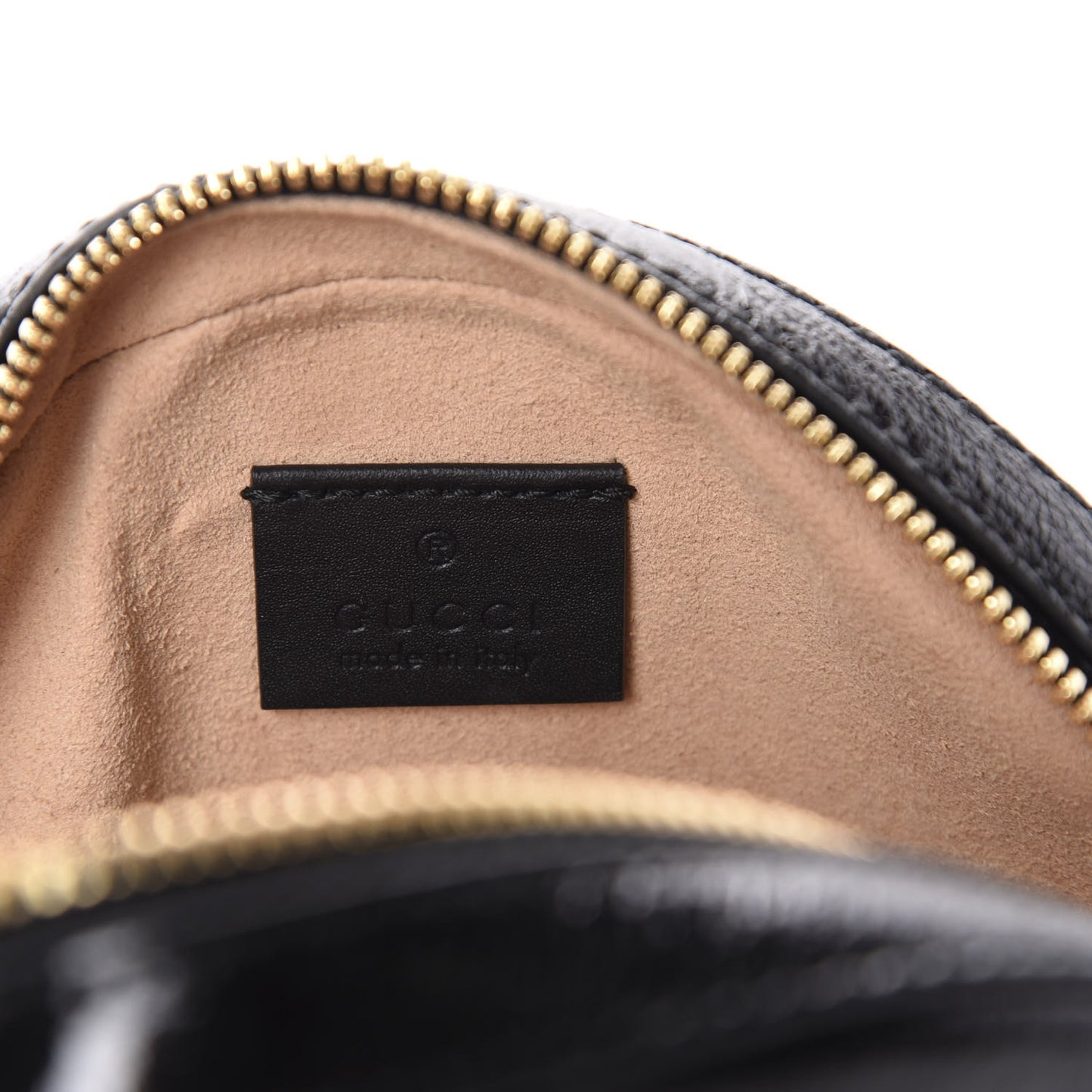 Suede Patent Web Mini Ophidia Round Shoulder Bag Black