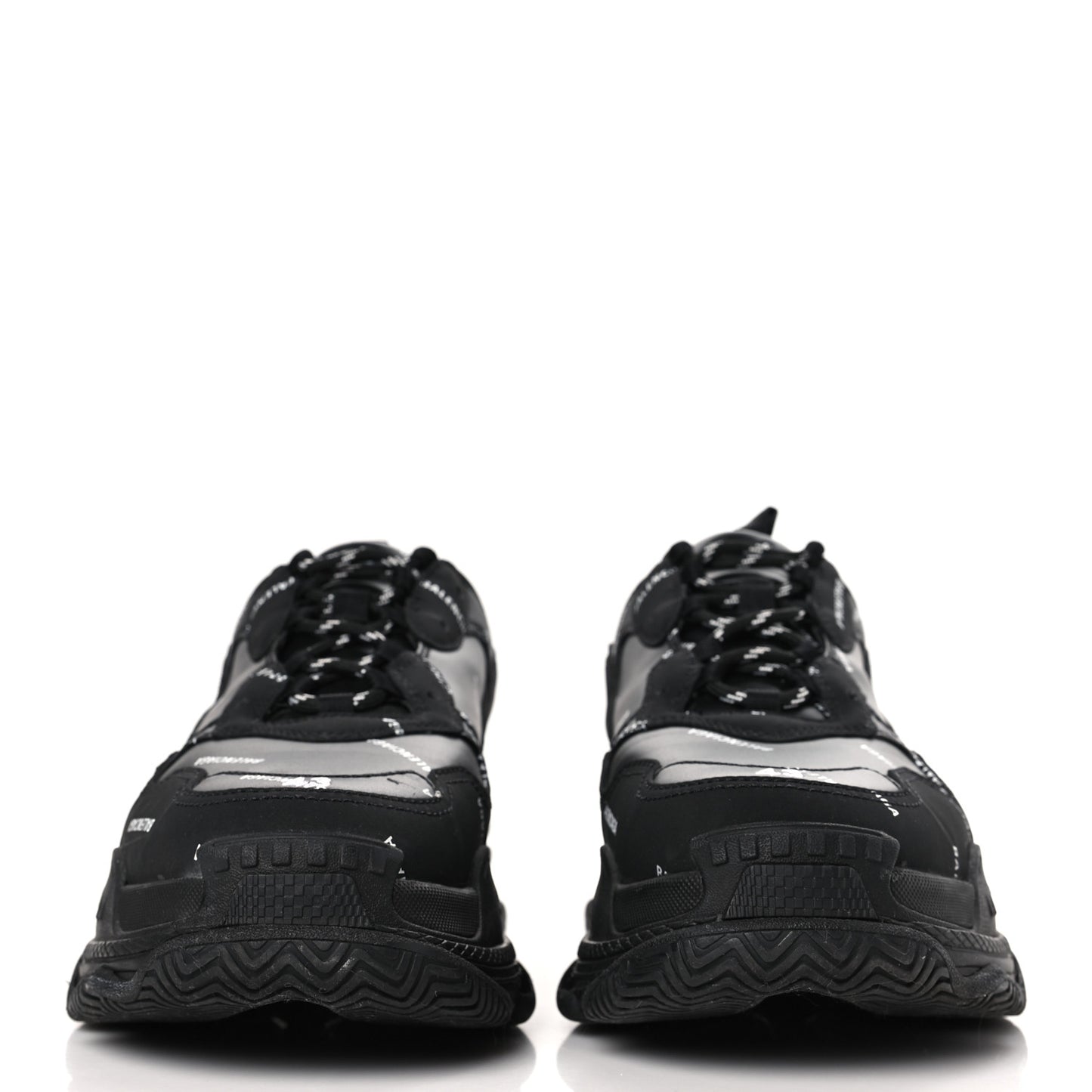 Technical Fabric Allover Logo Mens Triple S Sneakers 43 Black White
