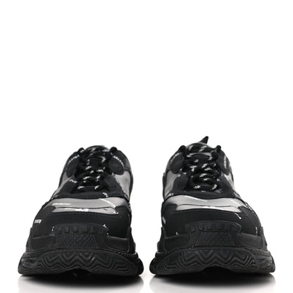 Balenciaga Technical Fabric Allover Logo Mens Triple S Sneakers 43 Black White 2 of 7