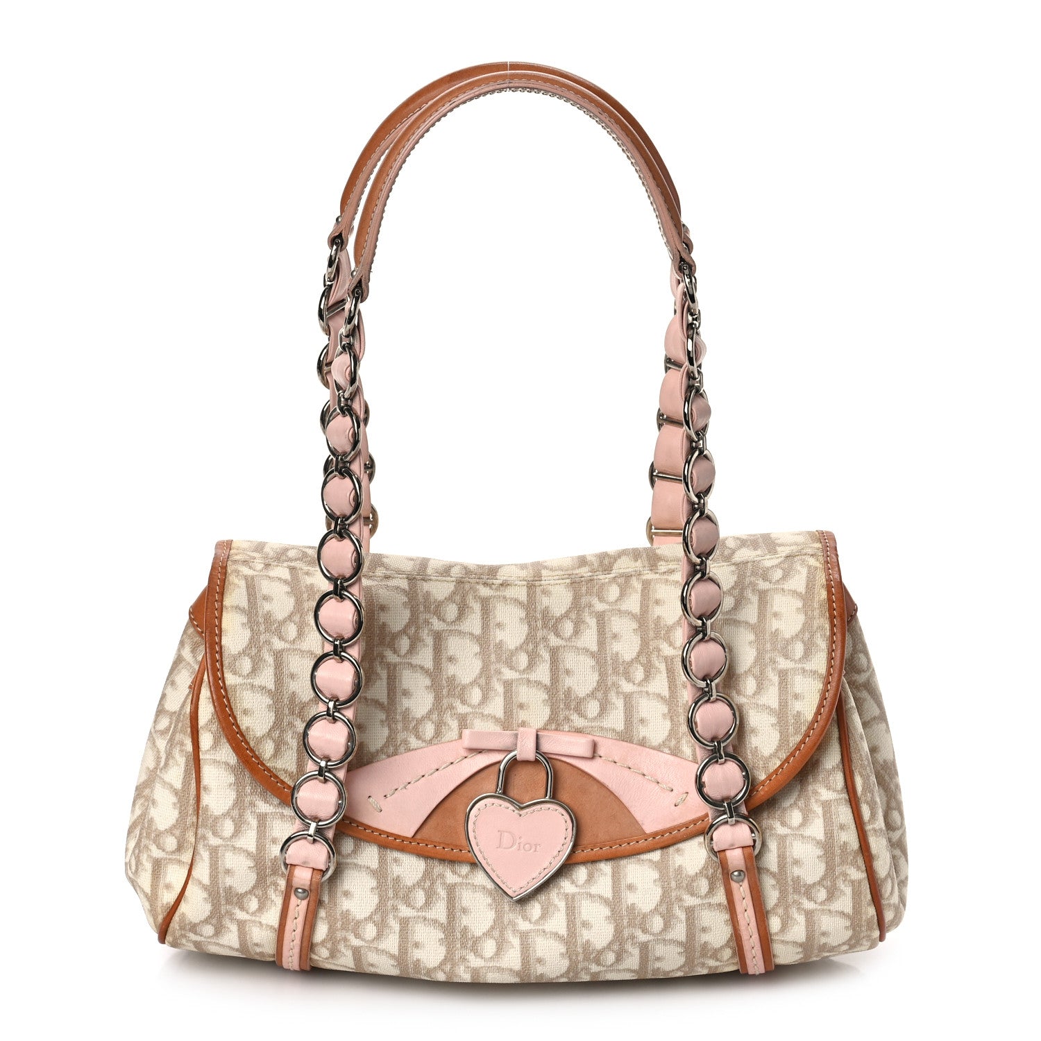 Christian Dior Monogram Romantique Trotter Flap Bag Beige Rose Clair 1 of 13