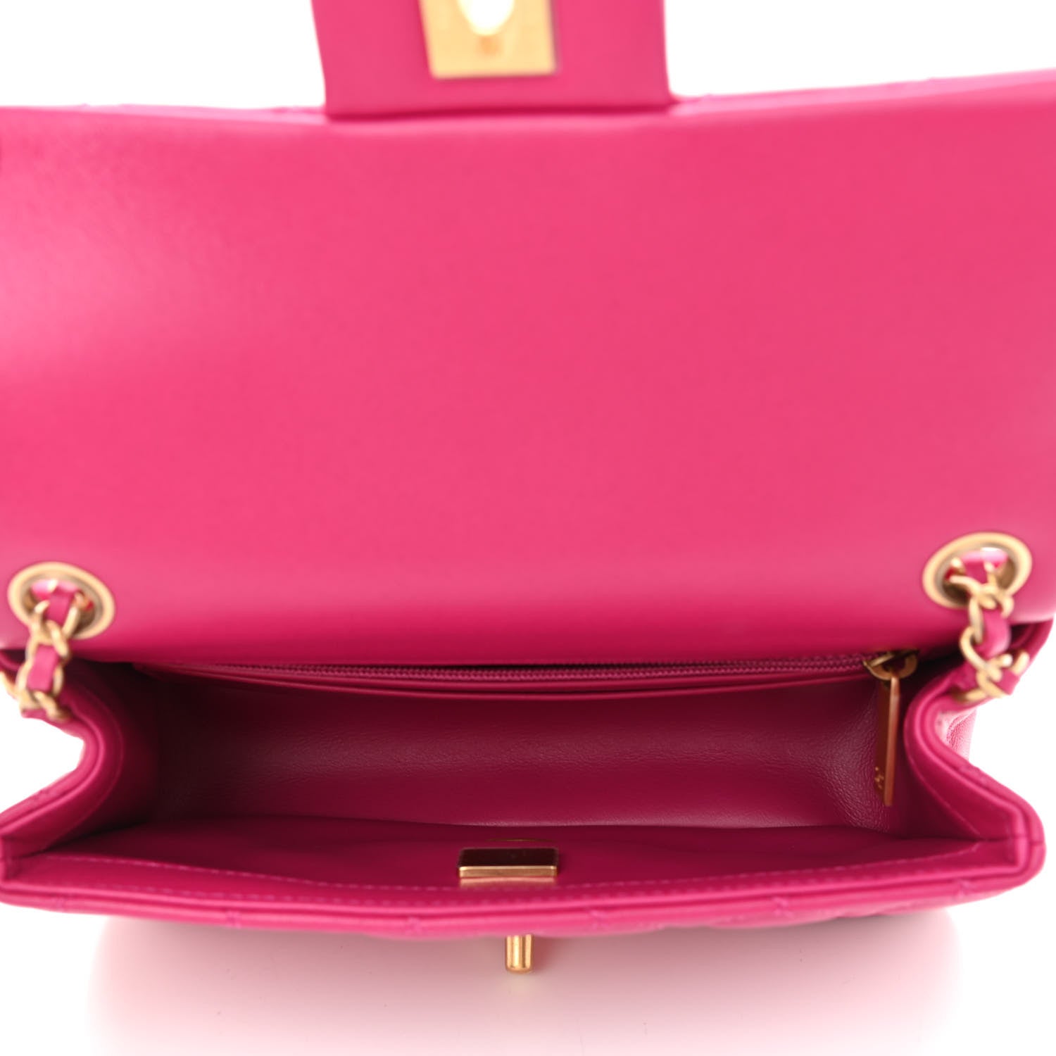 Chanel Lambskin Quilted Mini Rectangular Pearl Crush Flap Fuchsia 5 of 11