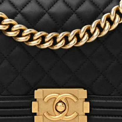 Chanel Lambskin Quilted Medium Boy Flap Black 8 of 14