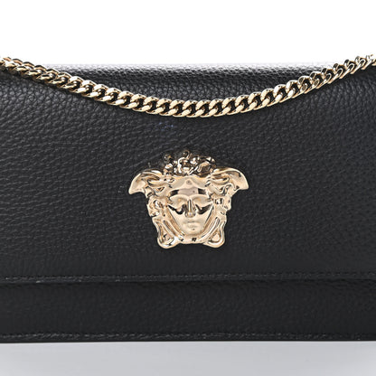 Versace Grained Calfskin Palazzo Chain Evening Bag Black 7 of 12