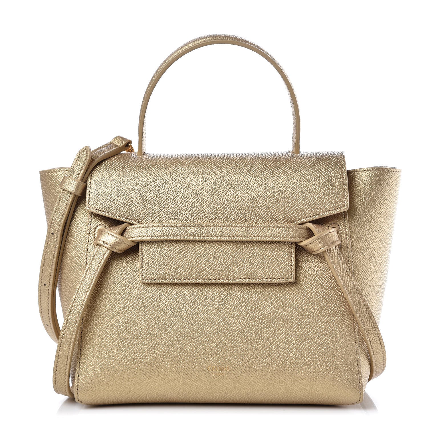Celine Laminated Calfskin Nano Belt Bag Gold 1 of 9