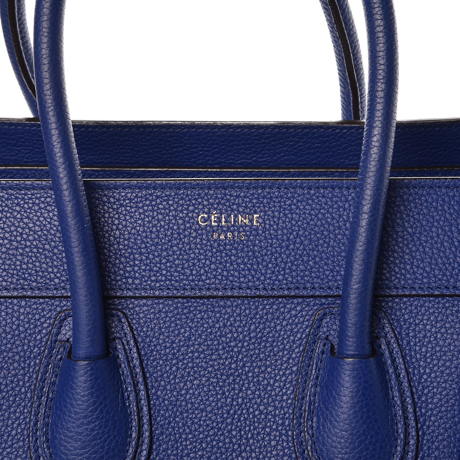 Celine Drummed Calfskin Micro Luggage Indigo 6 of 15