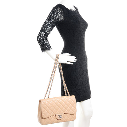 Chanel Caviar Jumbo Single Flap Beige Clair 2 of 10