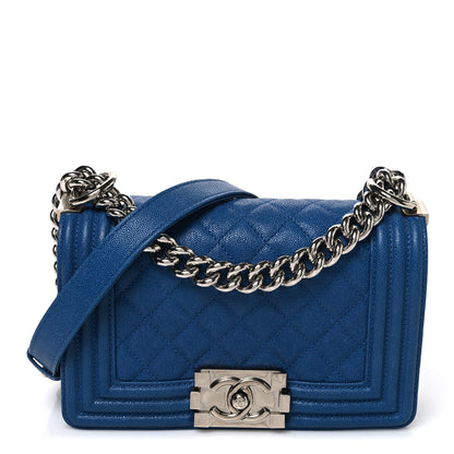 Chanel Caviar Quilted Small Boy Flap Blue 1 of 11
