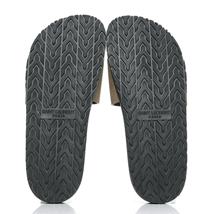 Saint Laurent Suede Joan Slide Sandals 40.5 Brown 4 of 4